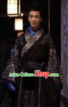 Ancient Chinese Han Dynasty Marquess Haihun Liu He Replica Costume for Men