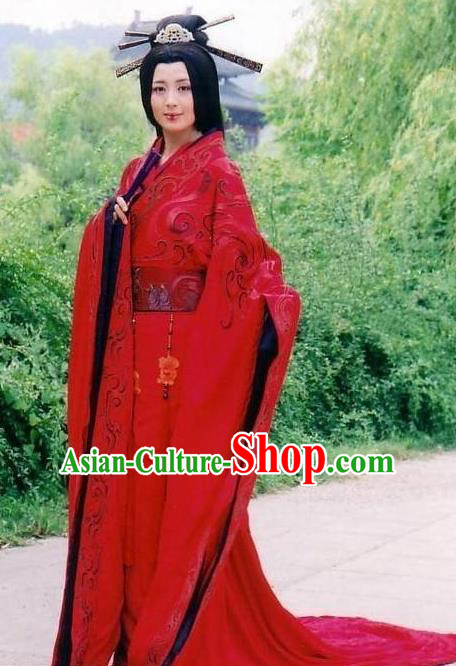 Chinese Ancient Western Han Dynasty Princess Pingyang Hanfu Dress Replica Costume for Women