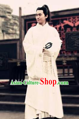 Ancient Chinese Han Dynasty Minister Counsellor Zhang Liang Replica Costume for Men