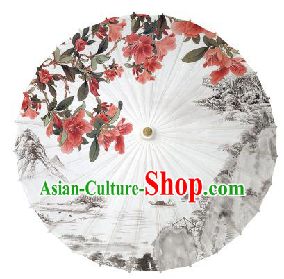 Chinese Handmade Paper Umbrella Folk Dance Hand Painting Oil-paper Umbrella Yangko Umbrella