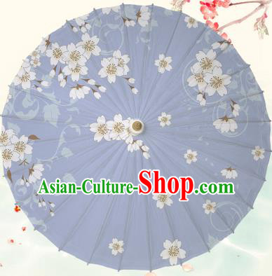 Chinese Traditional Artware Lilac Paper Umbrella Classical Dance Printing Peach Blossom Oil-paper Umbrella Handmade Umbrella