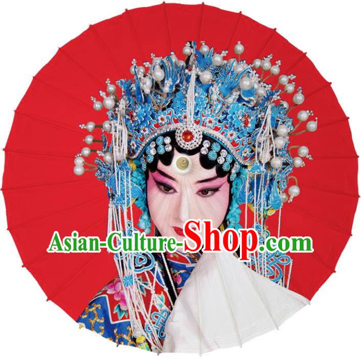 Chinese Traditional Artware Dance Umbrella Red Paper Umbrellas Oil-paper Umbrella Handmade Umbrella