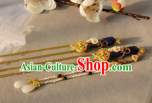 Chinese Handmade Classical Hair Accessories Wedding Hairpins Hanfu Tassel Step Shake for Women