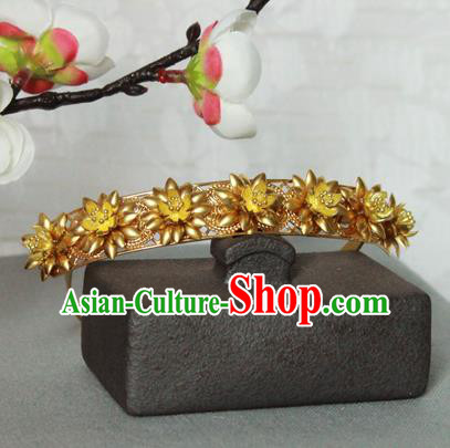 Chinese Handmade Classical Hair Accessories Wedding Hairpins Hanfu Golden Hair Clasp for Women