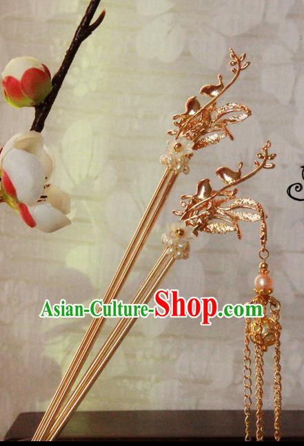 Chinese Handmade Classical Hair Accessories Wedding Tassel Hairpins Hanfu Hair Clip for Women