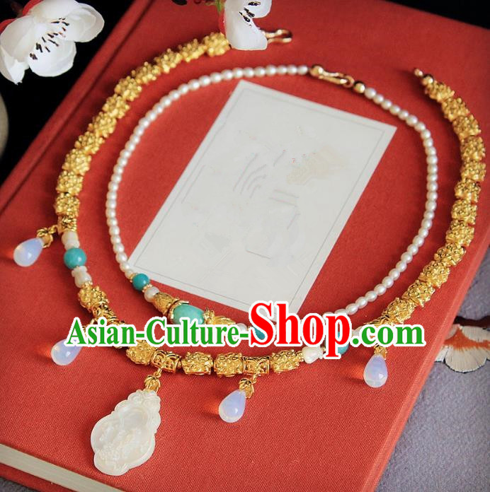 Chinese Handmade Classical Accessories Princess Shell Necklace Hanfu Necklet for Women