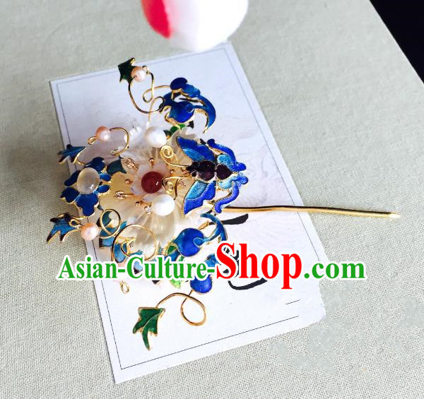 Chinese Handmade Classical Hair Accessories Blueing Butterfly Hairpins Hair Stick for Women