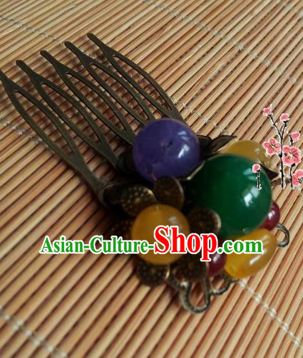 Traditional Chinese Ancient Hair Accessories Beads Hair Comb Hairpins for Women