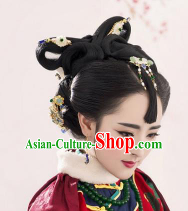 Traditional Chinese Ancient Princess Hair Accessories Blueing Hairpins Hair Stick Complete Set for Women