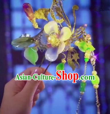 Traditional Chinese Ancient Hair Accessories Tassel Step Shake Flowers Hairpins for Women