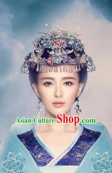 Traditional Chinese Ancient Princess Hair Accessories Blueing Hairpins Hair Clips Complete Set for Women