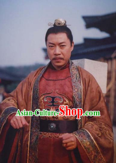 Chinese Ancient Emperor Suzong of Tang Dynasty Li Heng Embroidered Imperial Robe Replica Costume for Men