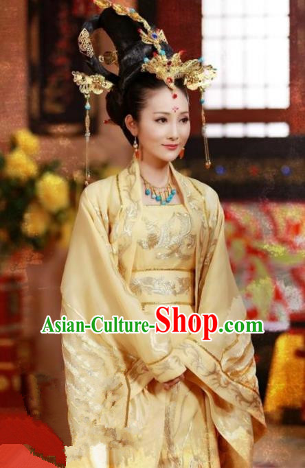 Chinese Ancient Tang Dynasty Empress Wang of Li Zhi Embroidered Replica Costume for Women