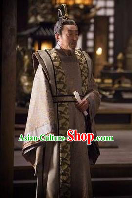 Chinese Ancient Tang Dynasty Prime Minister Pei Ji Replica Costume for Men
