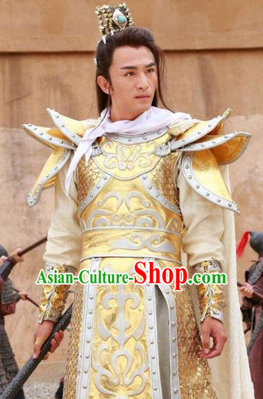 Chinese Ancient Tang Dynasty General Wu Sansi Replica Costume Helmet and Armour for Men