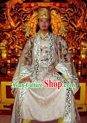 Chinese Ancient Tang Dynasty Emperor Li Zhi Replica Costume Imperial Robe for Men