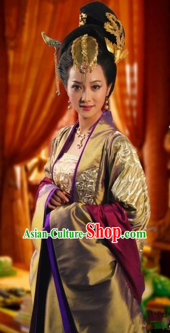 Chinese Ancient Tang Dynasty Empress Wei Hanfu Dress Embroidered Replica Costume for Women