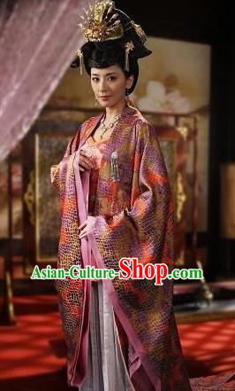 Ancient Chinese Tang Dynasty Palace Lady Princess Taiping Embroidered Dress Replica Costume for Women