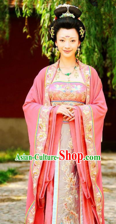 Ancient Chinese Tang Dynasty Imperial Consort Zhang Embroidered Dress Replica Costume for Women