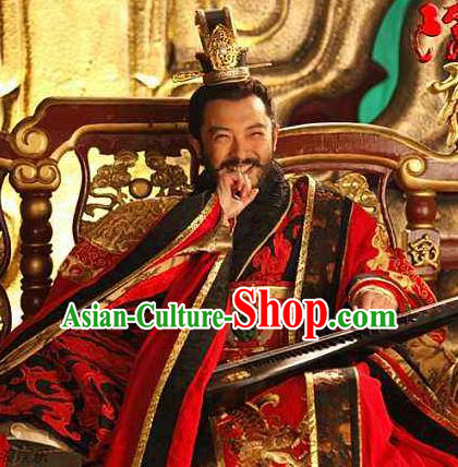 Chinese Ancient Sui Dynasty Emperor Yang Guang Replica Costume for Men