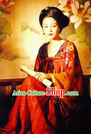 Traditional Chinese Ancient Tang Dynasty Palace Princess Taiping Embroidered Replica Costume for Women