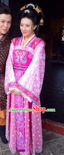 Traditional Chinese Ancient Tang Dynasty Palace Lady Shangguan WanEr Embroidered Dress Replica Costume for Women