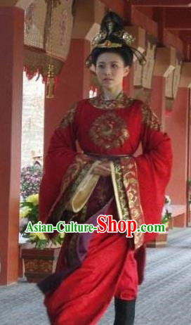 Traditional Chinese Ancient Tang Dynasty Female Officials Shangguan Waner Embroidered Replica Costume for Women