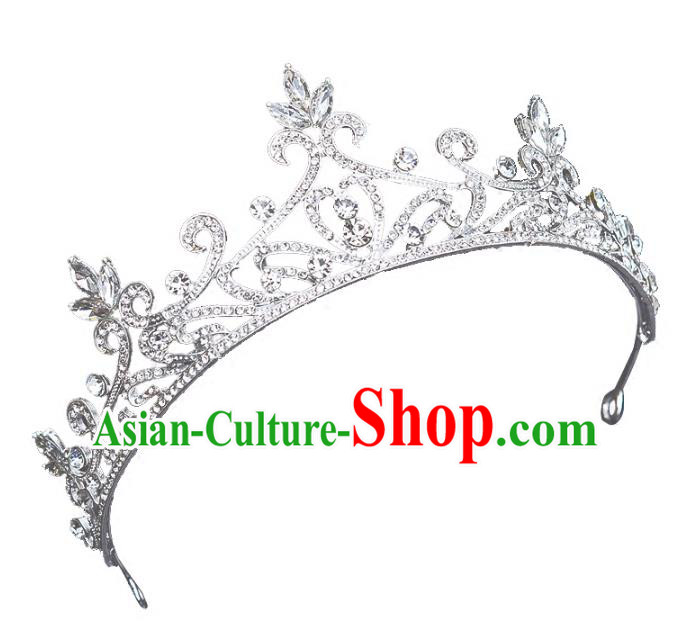 Handmade Bride Wedding Hair Accessories Princess Crystal Royal Crown for Women