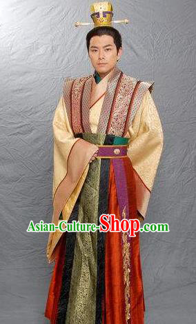 Chinese Ancient Emperor Wuzong of Tang Dynasty Li Chan Replica Costume for Men