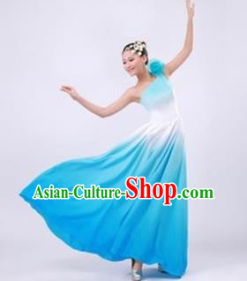 Top Grade Stage Performance Costume, Professional Chorus Blue Dress for Women