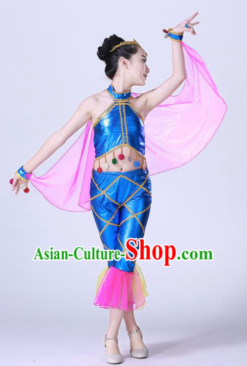 Top Grade Children Modern Dance Costume, Professional Cosplay Mermaid Blue Clothing for Kids