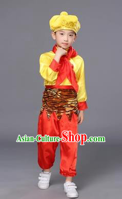 Top Grade Children Stage Performance Costume, Professional Cosplay Monkey King Classical Dance Clothing for Kids