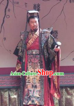 Chinese Ancient Qin Dynasty Emperor Replica Costume First King of China Clothing for Men