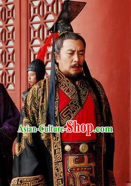 Chinese Ancient Qin Dynasty First Emperor Replica Costume for Men