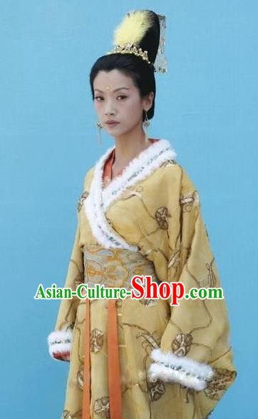 Traditional Chinese Ancient Queen Mother Costume, Northern Wei Dynasty Empress Dowager Feng Replica Costume for Women