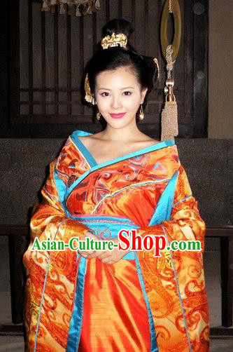 Traditional Chinese Han Dynasty Concubine Qi Hanfu Dress Ancient Imperial Consort Replica Costume for Women