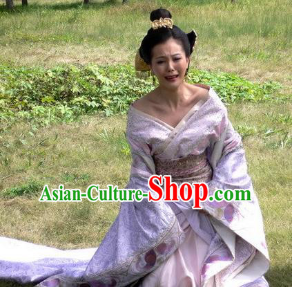 Traditional Chinese Han Dynasty Concubine Qi of Liu Bang Hanfu Ancient Imperial Consort Replica Costume for Women