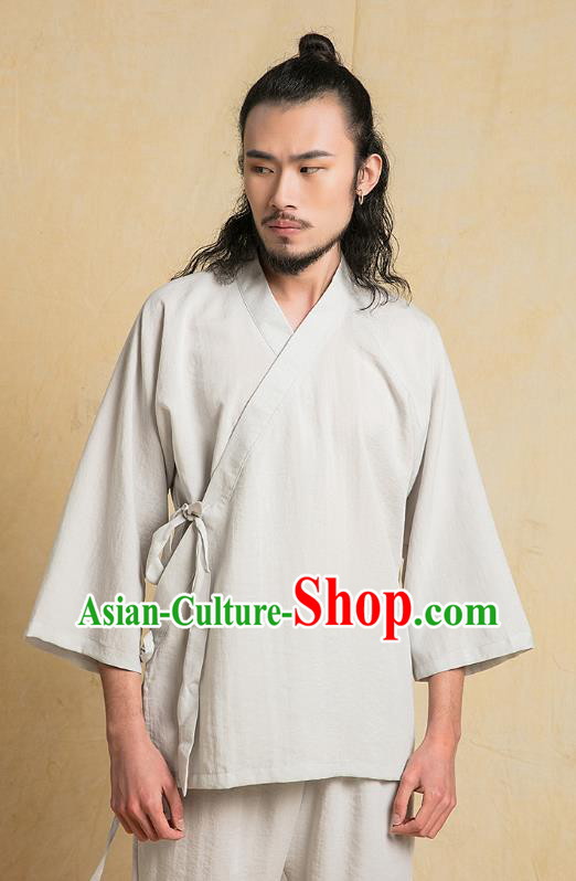 Chinese Kung Fu Grey Costume Martial Arts Training Clothing Gongfu Wushu Tang SuitsTai Chi Suits for Men