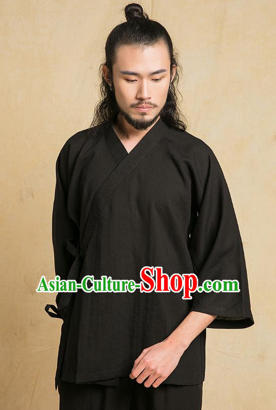 Chinese Kung Fu Black Costume Martial Arts Training Clothing Gongfu Wushu Tang SuitsTai Chi Suits for Men