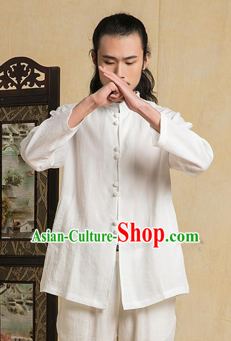 Chinese Kung Fu Costume Martial Arts Training White Suits Gongfu Wushu Tang SuitsTai Chi Clothing for Men