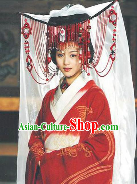 Chinese Ancient Qin Dynasty Palace Lady Wedding Hanfu Dress Replica Costume for Women