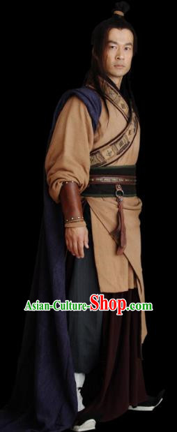 Chinese Ancient Qin Dynasty Swordsman Chu King Xiang Yu Replica Costume for Men