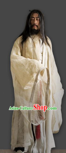 Chinese Ancient Qin Dynasty Musician Swordsman Gao Jianli Replica Costume for Men