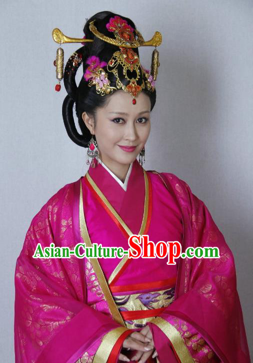 Traditional Chinese Ancient Qin Kingdom Imperial Consort Zheng Xiu Embroidered Replica Costume for Women