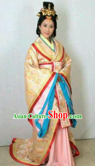 Traditional Chinese Ancient Qin Kingdom Imperial Consort Jing Embroidered Replica Costume for Women