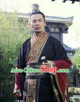 Traditional Chinese Ancient Qin State Diplomat Su Qin Replica Costume for Men