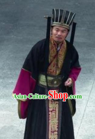 Traditional Chinese Ancient Qin State Minister Replica Costume for Men