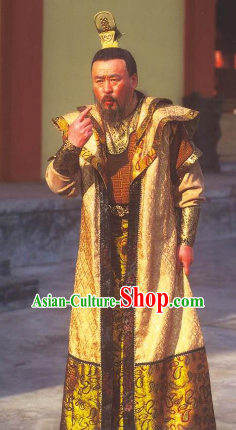 Traditional Chinese Ancient Chunqiu Period Jin State Emperor Xian Replica Costume for Men