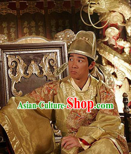 Ancient Chinese Tang Dynasty Emperor Embroidered Dragon Robe Replica Costume for Men