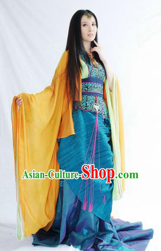 Chinese Ancient Chu Dynasty Imperial Concubine Yuji Replica Costume Hanfu Dress for Women